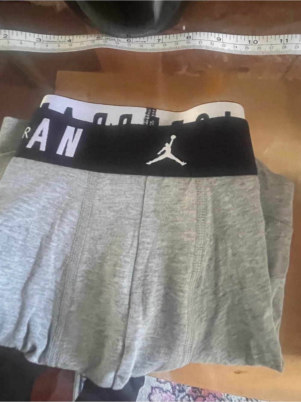 Jordan Men’s Grey Boxer Briefs with Black Waistband Sz. M